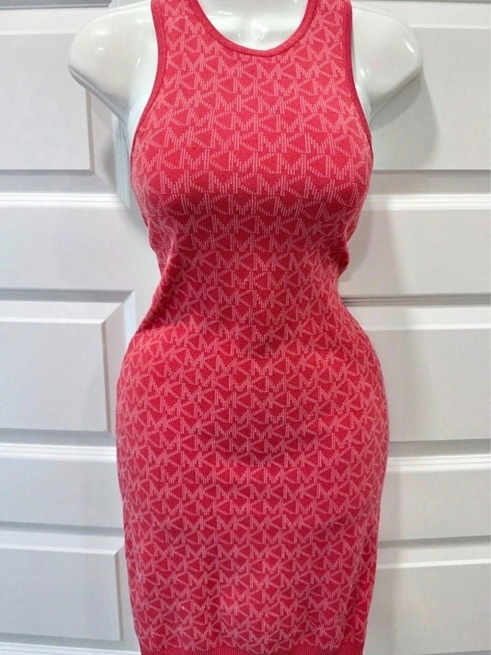 Michael Kors Geometric Knit Mini Dress in Pink Size XS